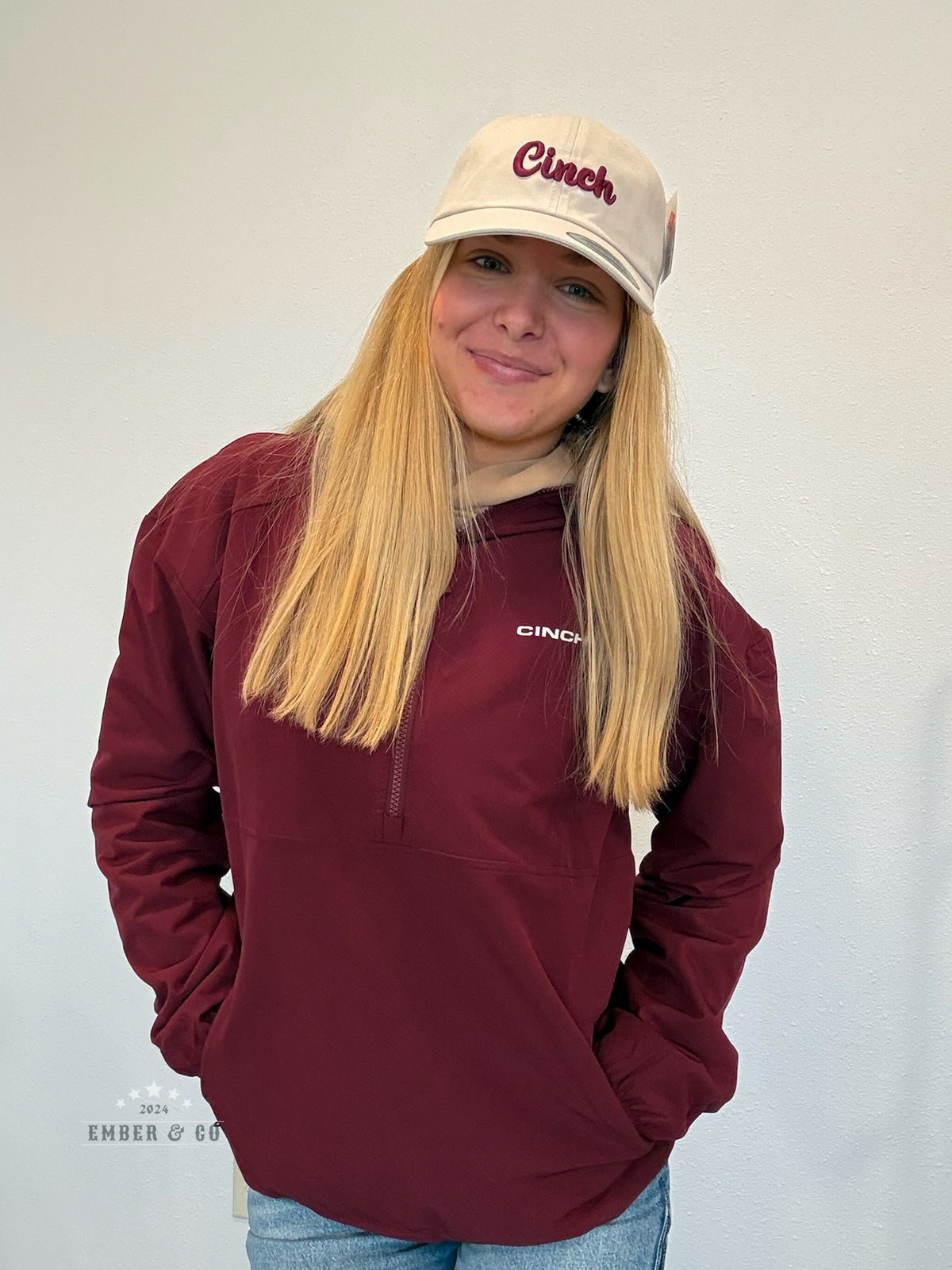 Stone x Burgundy Cinch Cap