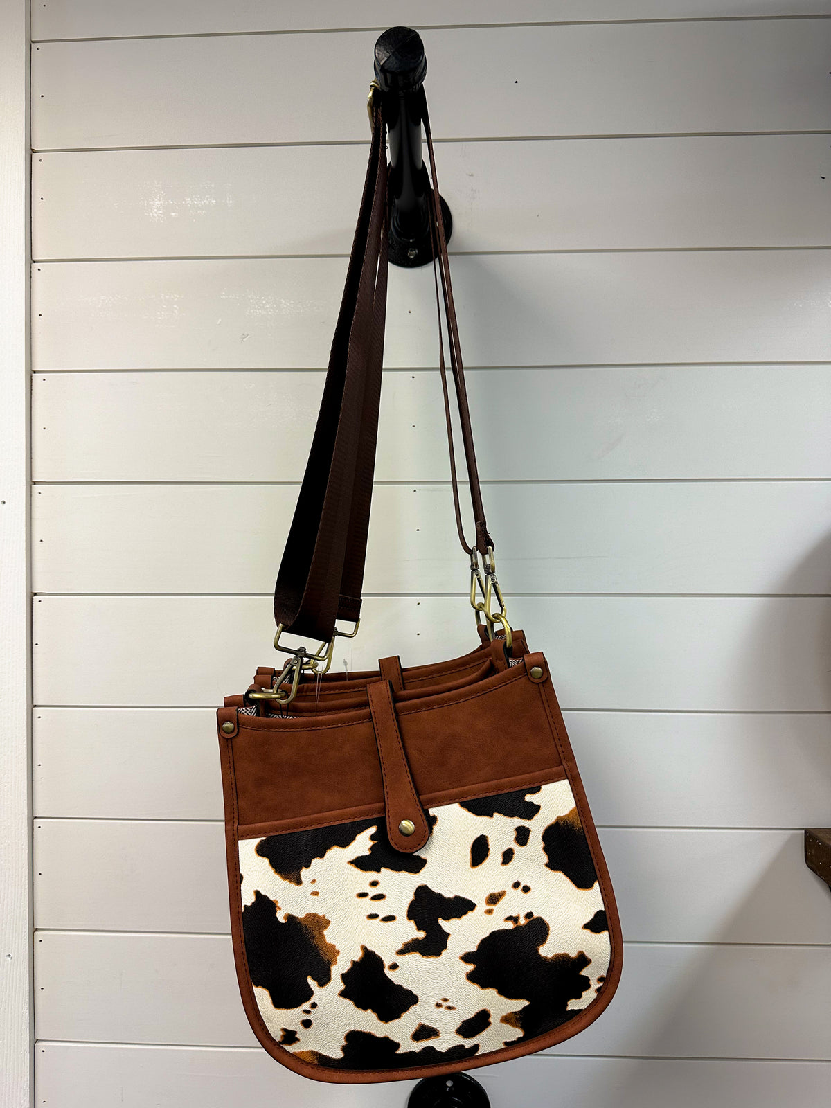 Distressed Vegan Messenger Bag