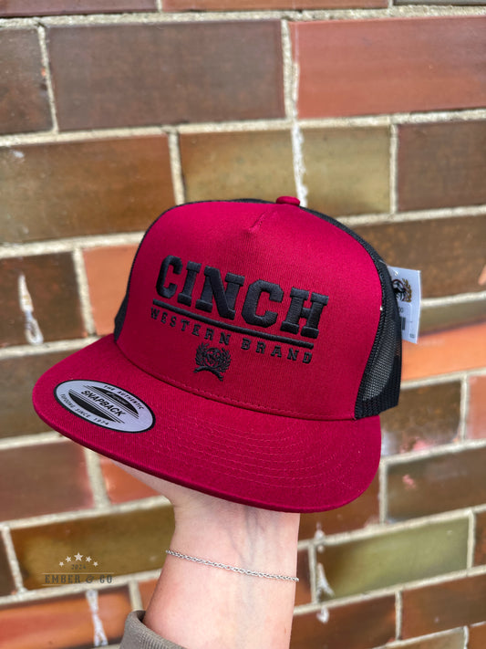 Cinch Red Western Brand Trucker Hat