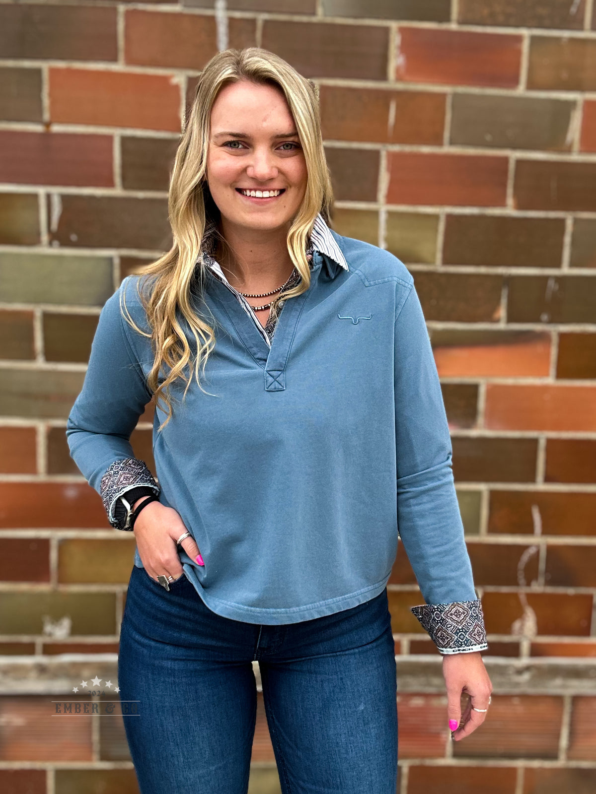 KR Abby Mid Blue Long Sleeve