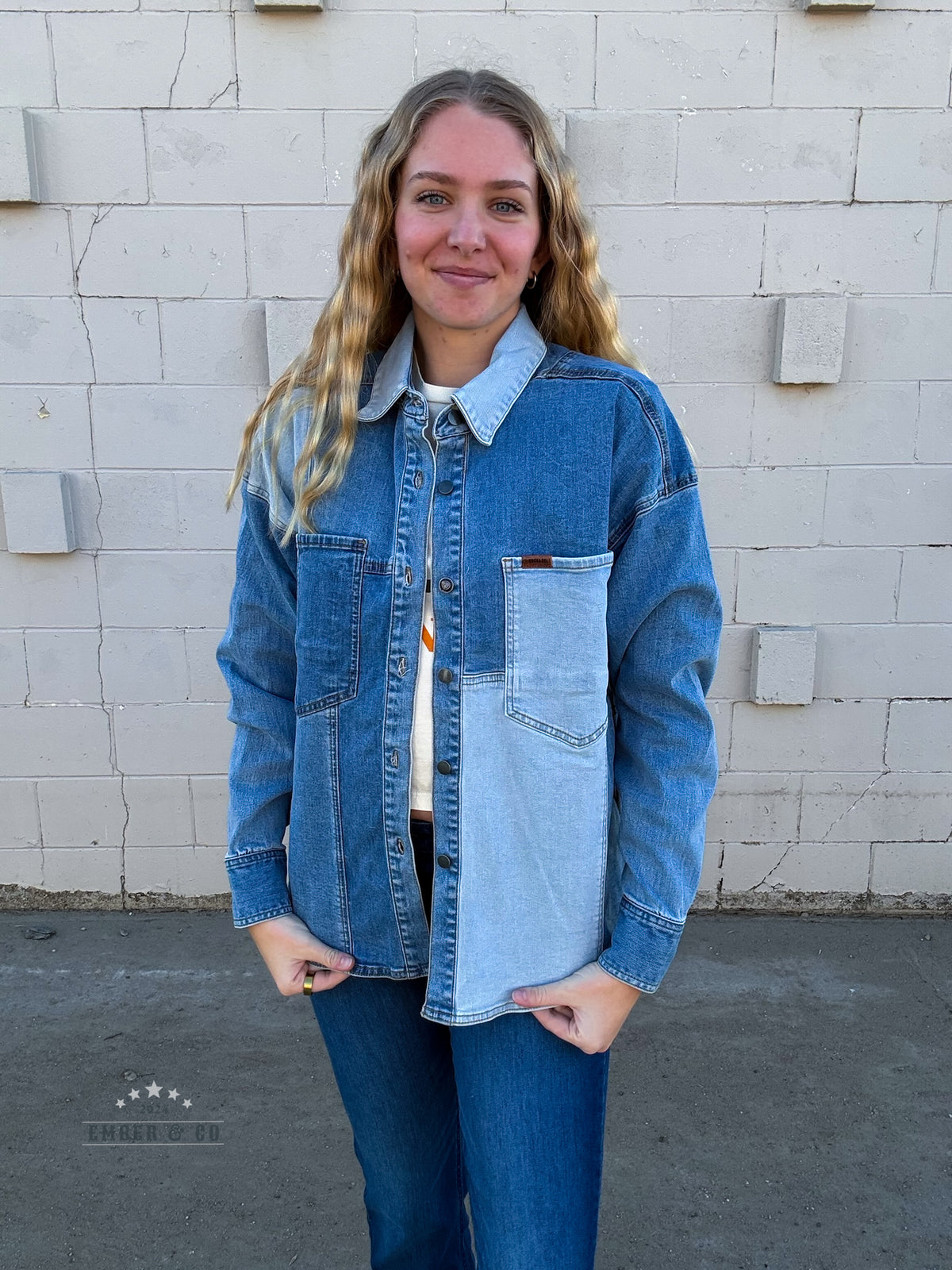 Multi-Tone Denim Shacket
