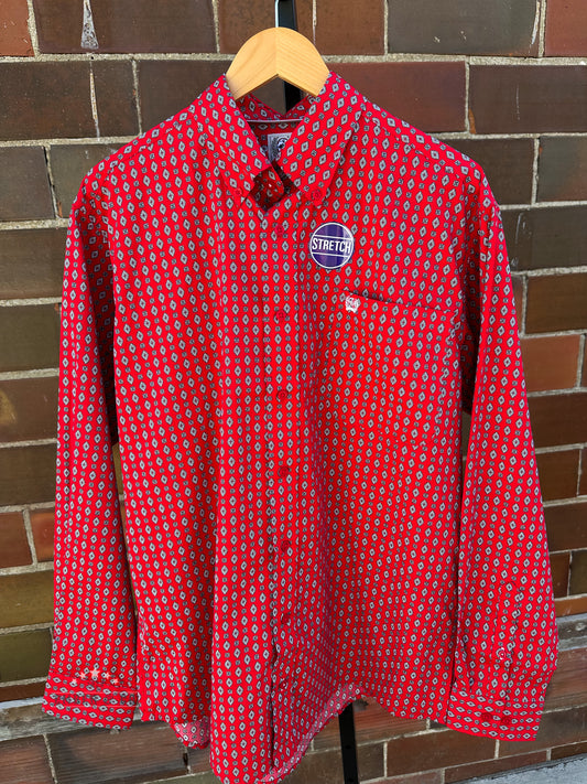 Men's Red Cinch LS Button Up