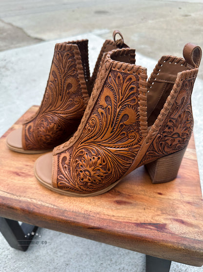 Belle Hand-Tooled Heels