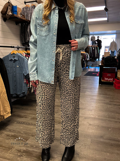 Leopard Drawstring Pant