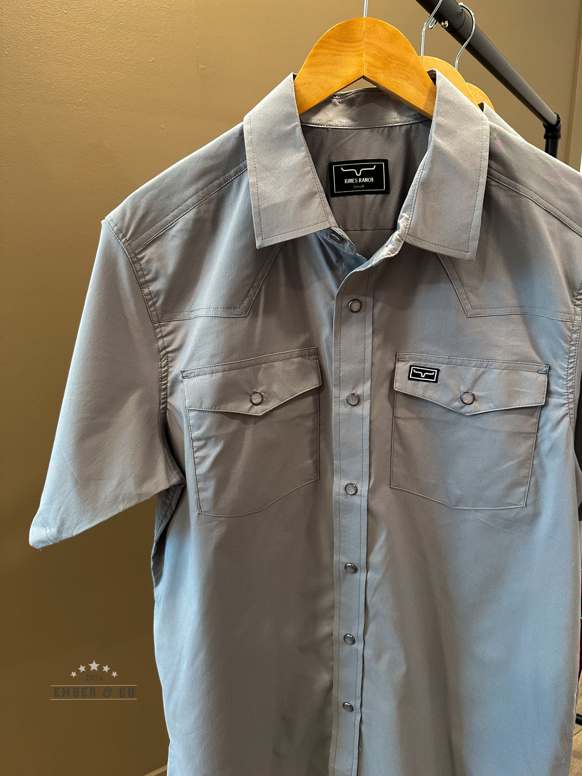 KR Rio Men's Pearl Snap Tee - GREY