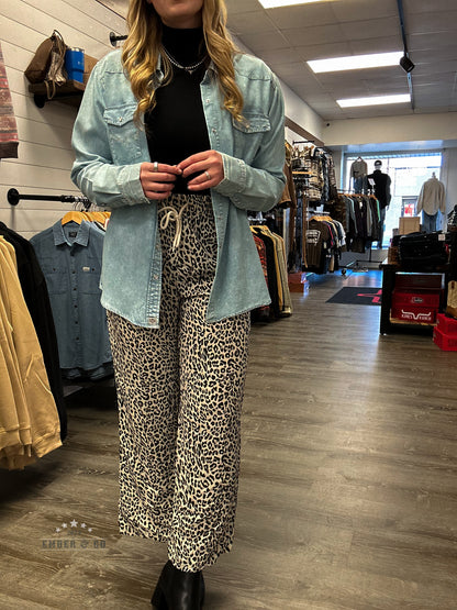 Leopard Drawstring Pant