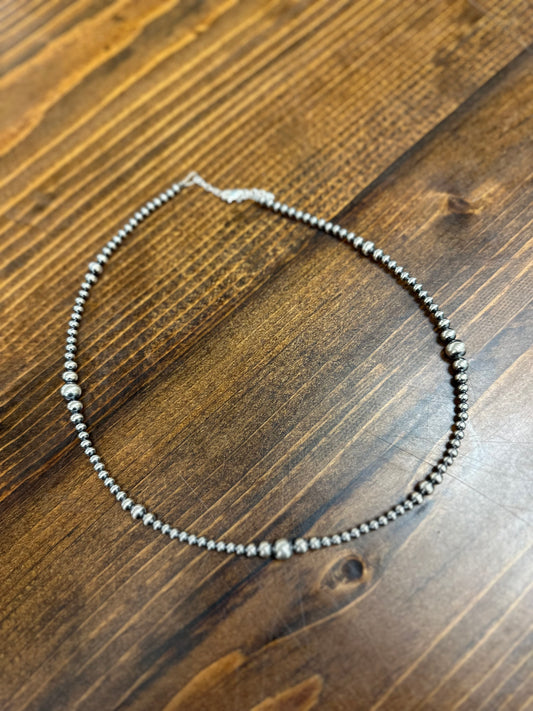 Graduated Sterling Silver Pearl Choker