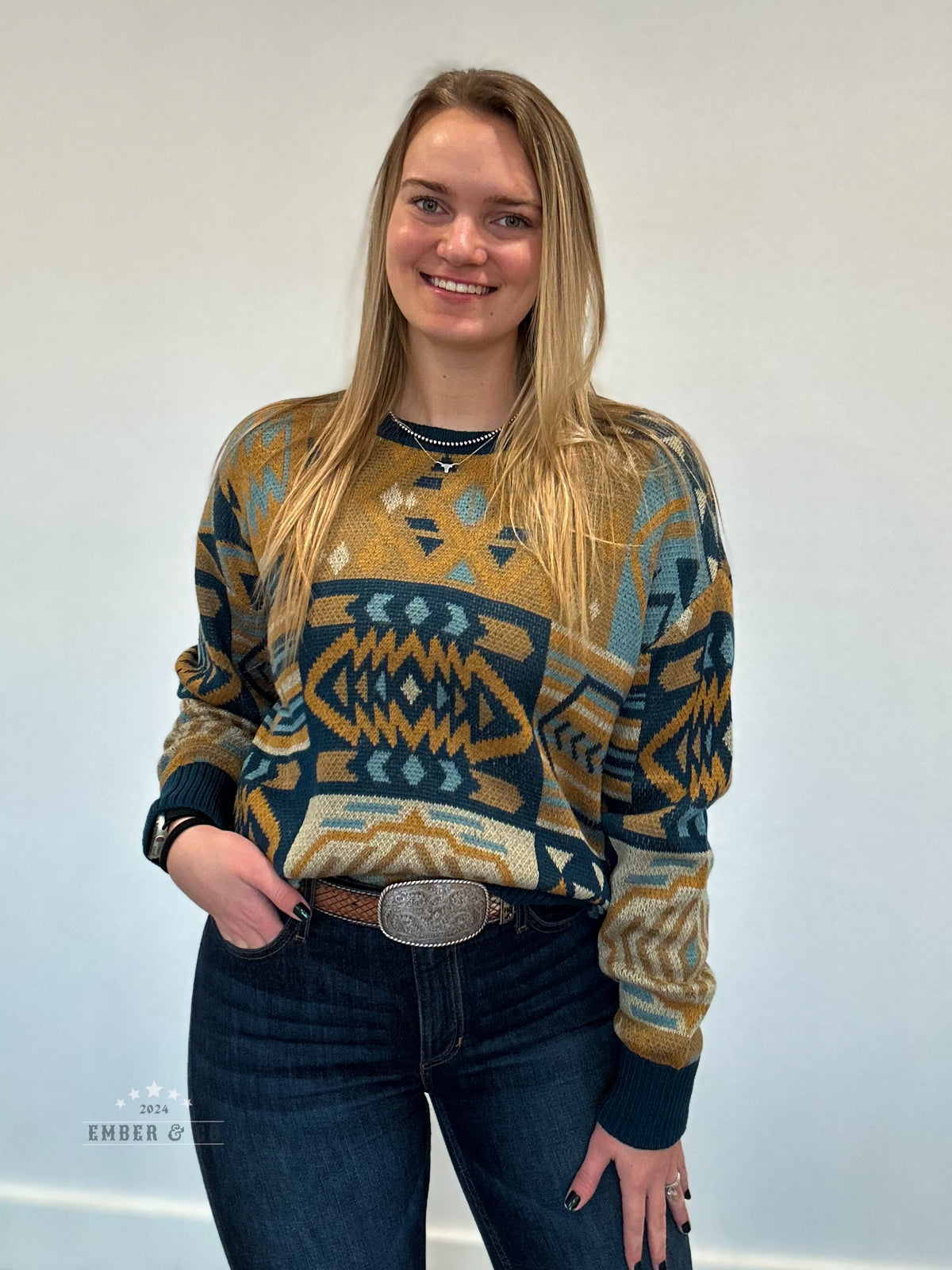Geo Patch Sweater