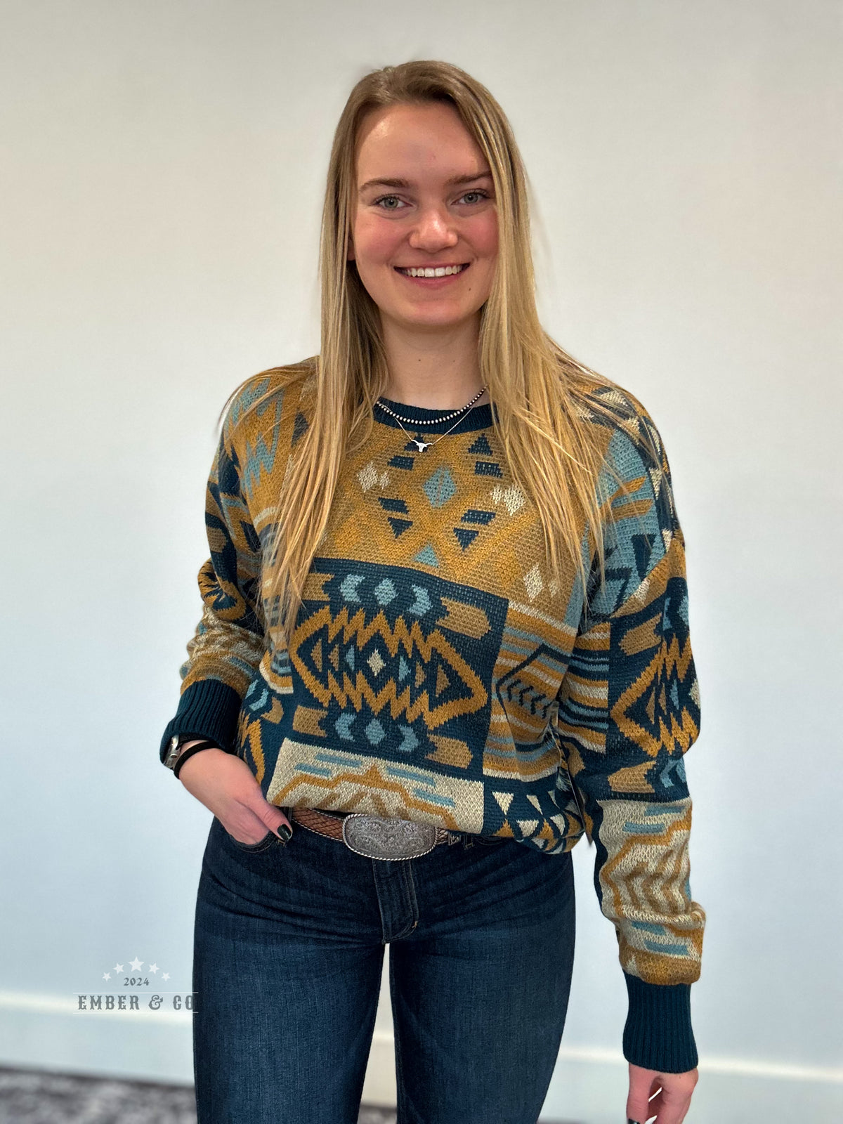 Geo Patch Sweater