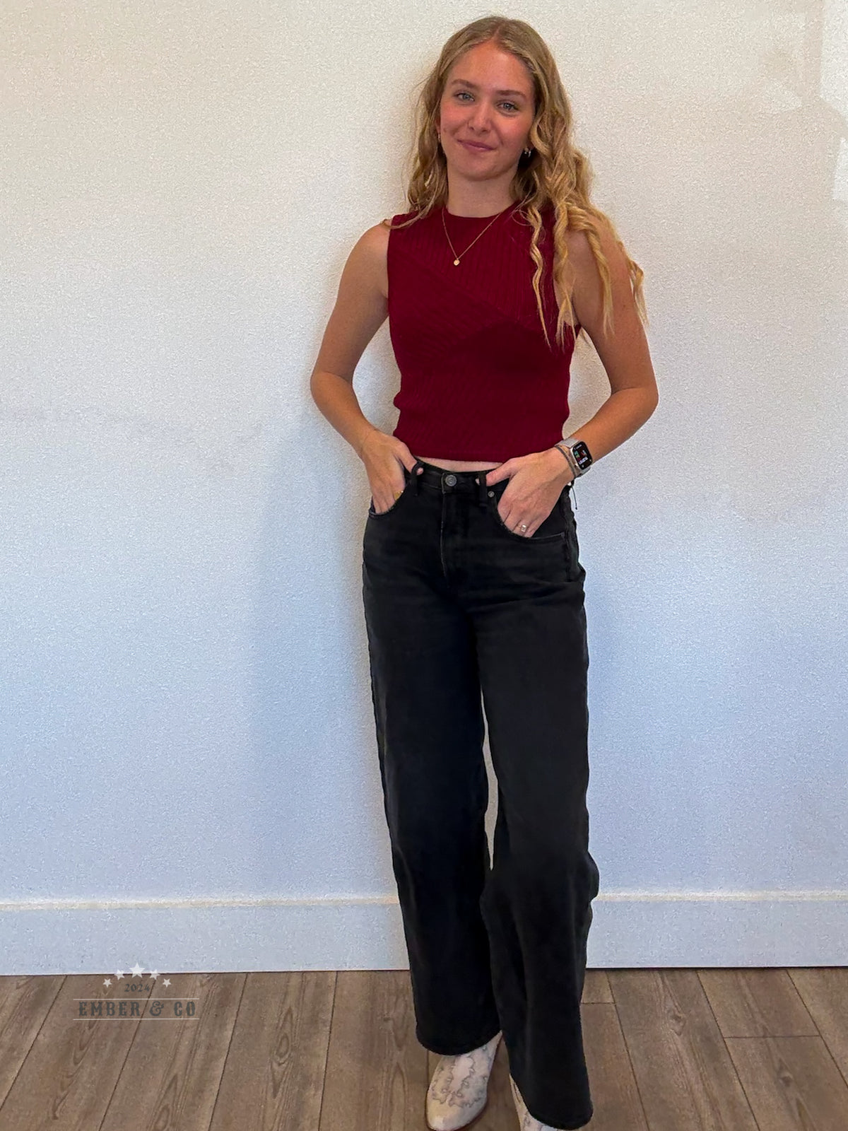 Holly Knit Tank - BURGUNDY