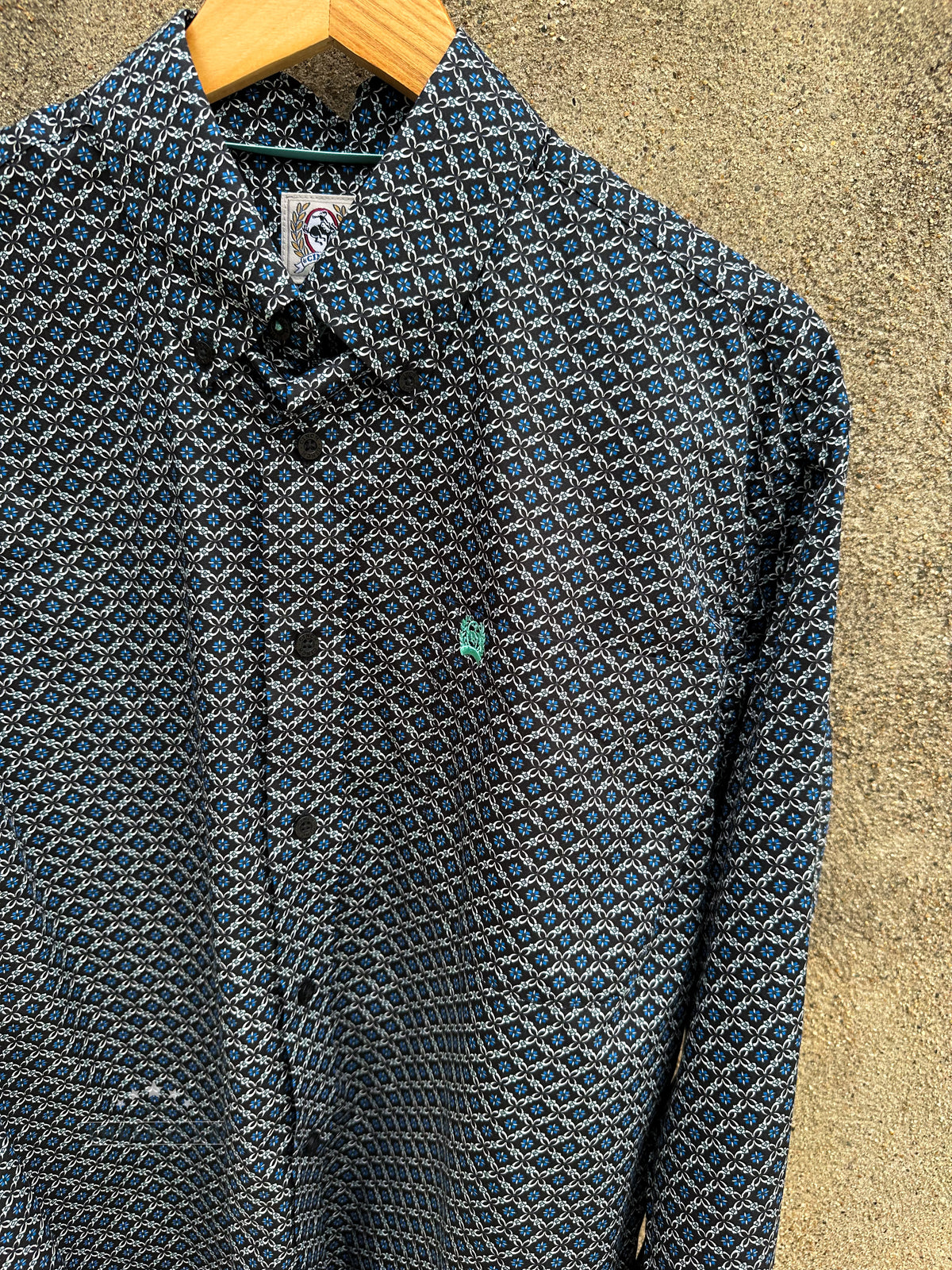 Men's Cinch Floral Black LS Button-Up