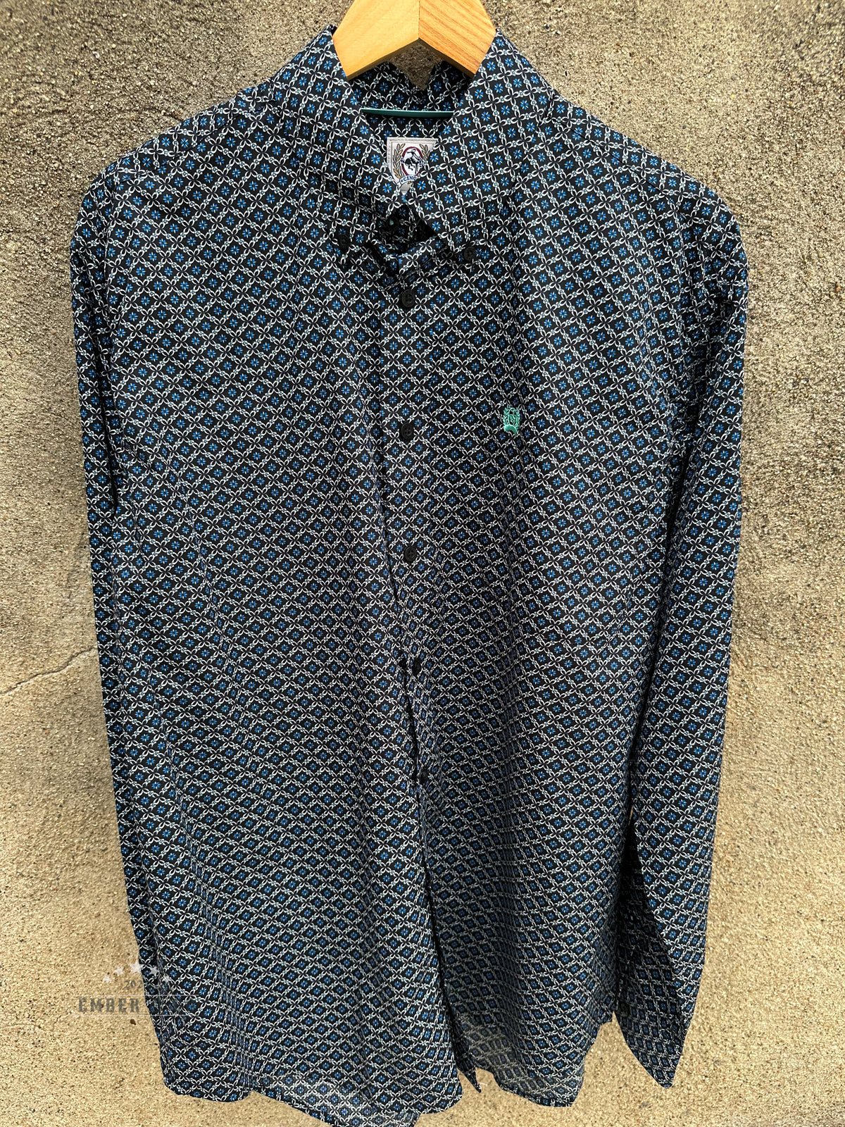 Men's Cinch Floral Black LS Button-Up