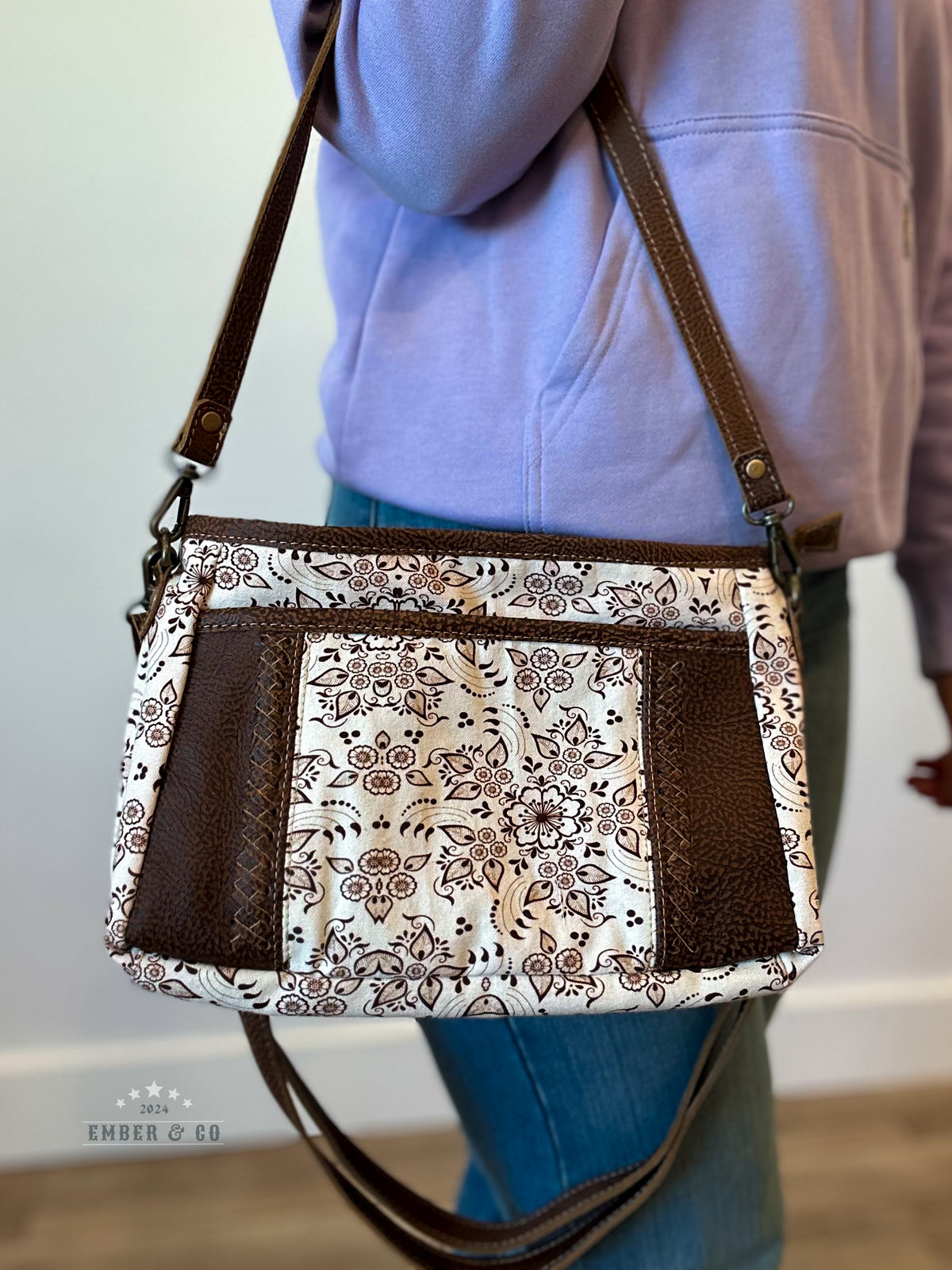 Sundown Brown Floral Crossbody
