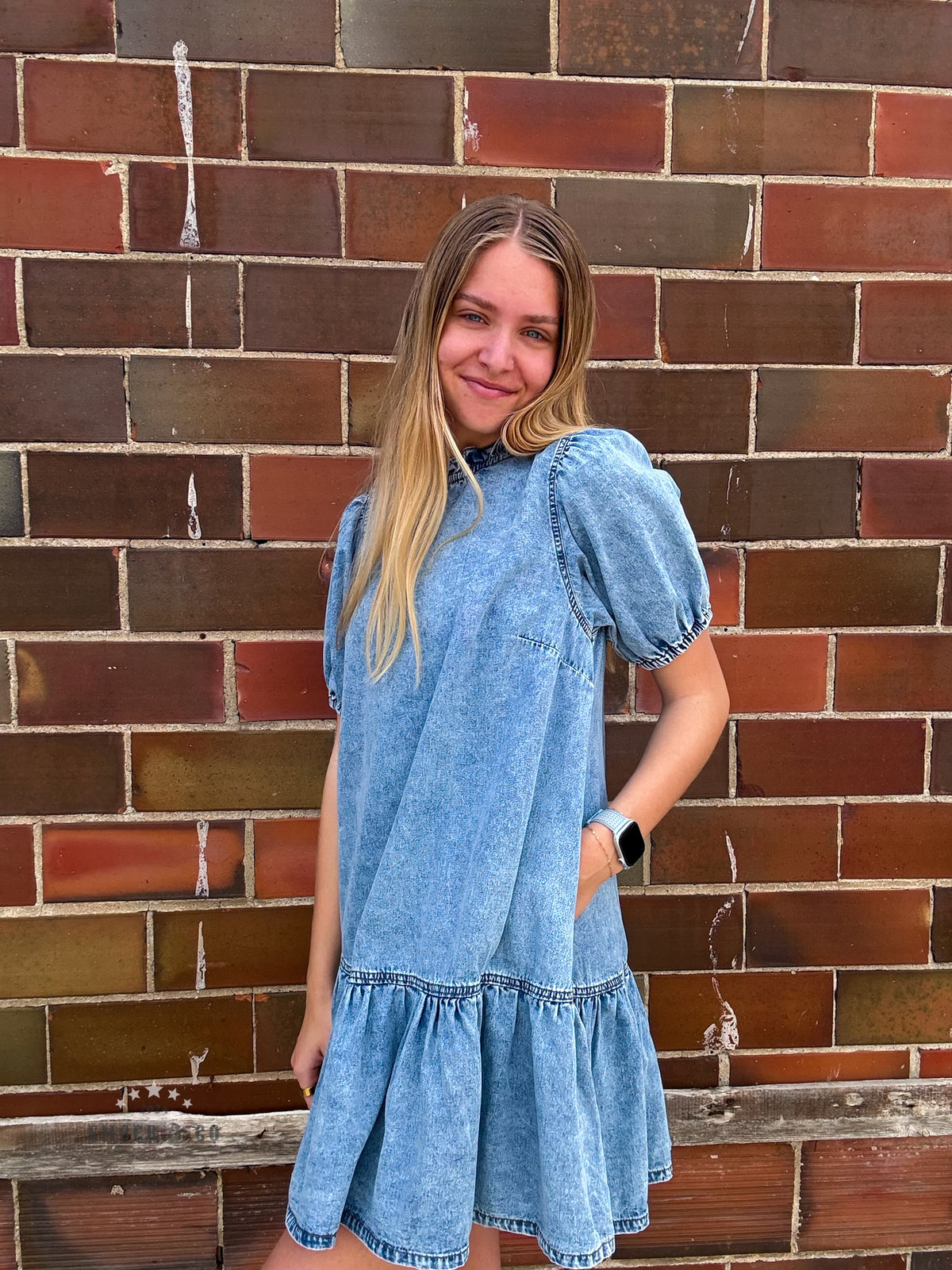 Denim Puff Sleeve Dress