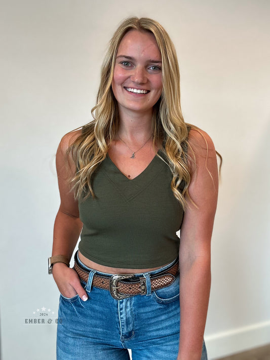 Ribbed Crop Tank - 2 Colors
