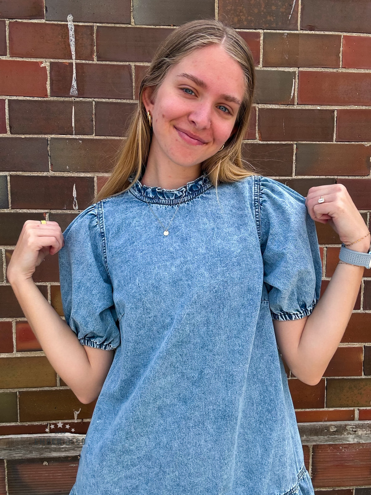 Denim Puff Sleeve Dress