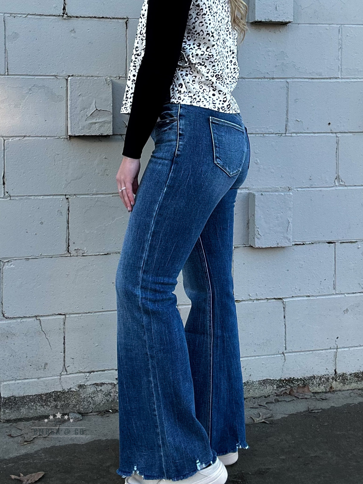High Rise Dark Trouser Denim