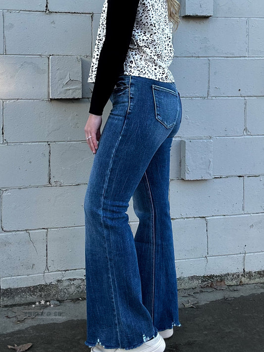 High Rise Dark Trouser Denim
