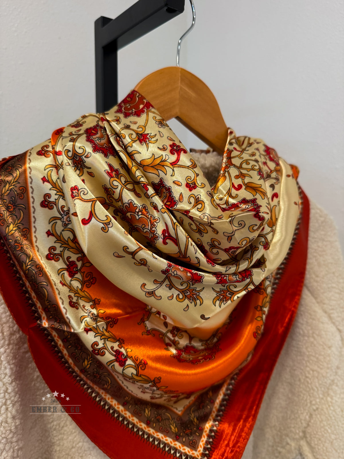 Burnt Orange Floral Wild Rag