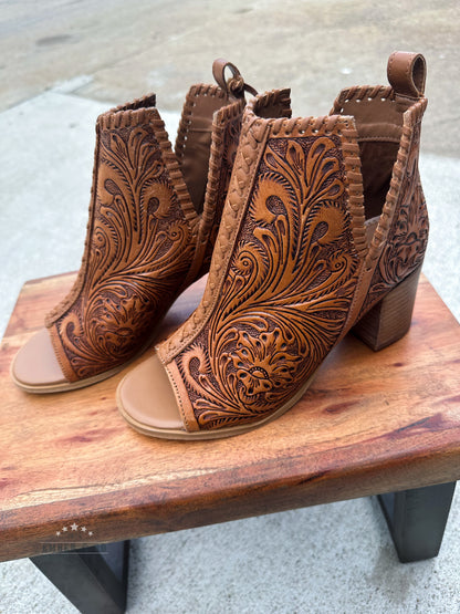 Belle Hand-Tooled Heels