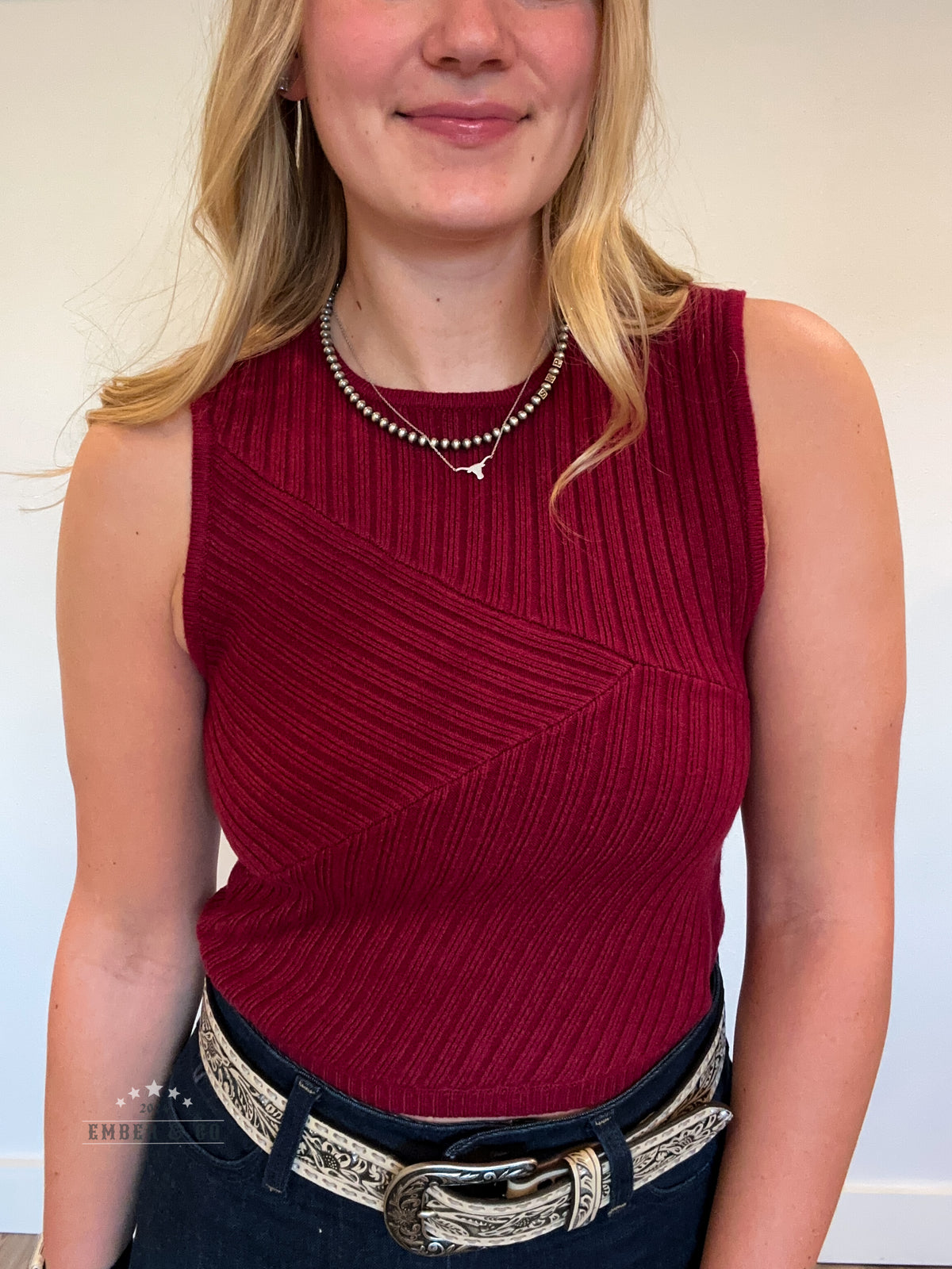 Holly Knit Tank - BURGUNDY