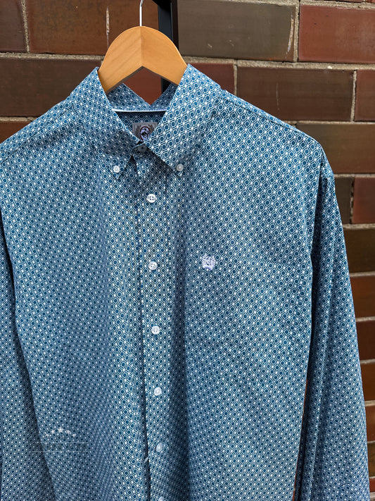 Men's Spring Blue Cinch LS Button Up