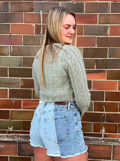 Two-Tone Denim Short