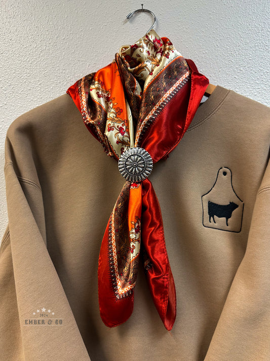 Burnt Orange Floral Wild Rag